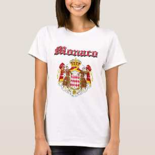 デザインモナコのグランジな紋章付き外衣 Tシャツ