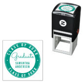 デザインユアオーブリーンラウンド卒業タイポグラフィ セルフインキングスタンプ (インサイチュ)
