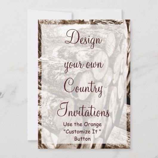 デザインユアカウントリー招待状テンプレートウッド 招待状 (正面)