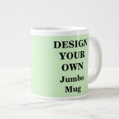デザインユアユアジャンボマグ – 淡い緑 ジャンボコーヒーマグカップ (正面右)