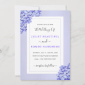 デザインユア独自のバイオレット結婚式招待状テンプレート (正面)