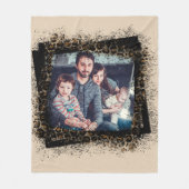 デザインユア・ユア・ユア・レオパード・フレーム・ファミリーの写真 フリースブランケット (正面)