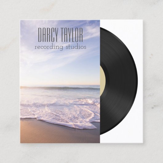 デザインユーザー独自の音楽アルバムカバー スクエア名刺 (正面)