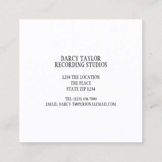 デザインユーザー独自の音楽アルバムカバー スクエア名刺 (裏面)