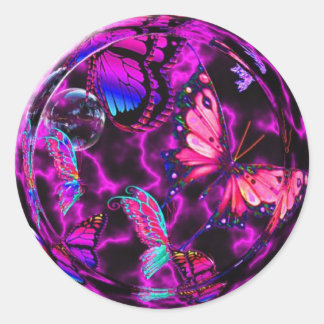 デザインリーフバタフライ ラウンドシール