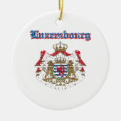 デザインルクセンブルクのグランジな紋章付き外衣 セラミックオーナメント (正面)