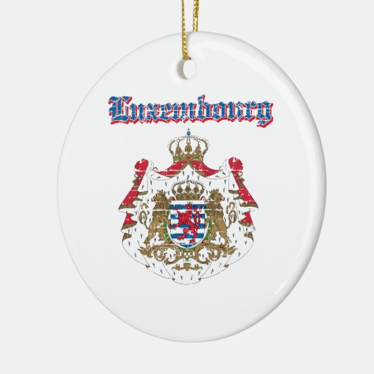 デザインルクセンブルクのグランジな紋章付き外衣 セラミックオーナメント (左)
