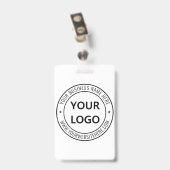 デザインロゴ付き自分のビジネスバッジテンプレート バッジ (クリップ付き裏面)