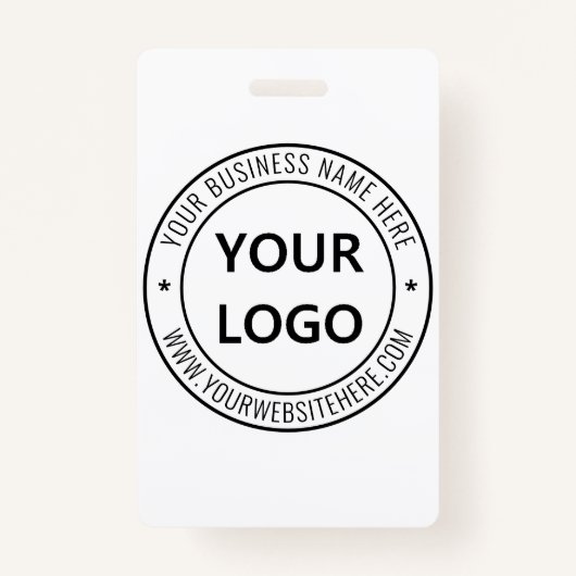 デザインロゴ付き自分のビジネスバッジテンプレート バッジ (正面)