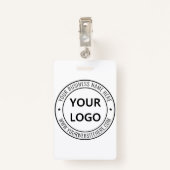 デザインロゴ付き自分のビジネスバッジテンプレート バッジ (裏面クリップ)