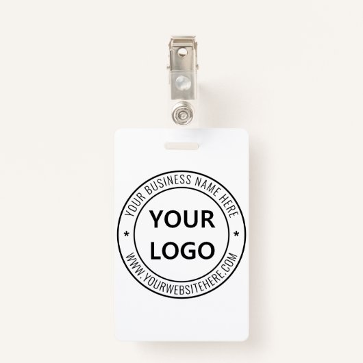 デザインロゴ付き自分のビジネスバッジテンプレート バッジ (裏面クリップ)