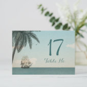 デザインワイン Vintage テーブルナンバーカード 結婚式 招待状 (スタンド正面)