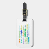 デザインワードのコラージュ ラゲッジタグ (正面縦)