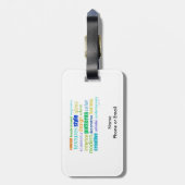 デザインワードのコラージュ ラゲッジタグ (裏面縦)