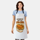 デザインヴィンテージ「Authentic British Fish & Chips」 エプロン (着用した状態)