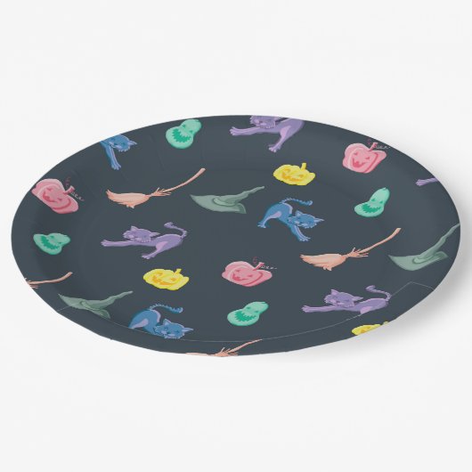 デザイン付きおもしろいキャラクターハローウィンパーティ ペーパープレート (アングル)