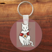 デザイン付きアステカ猫 キーホルダー (正面)