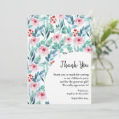 デザイン付きベビーシャワー用のフラットサンキューカード サンキューカード (スタンド正面)