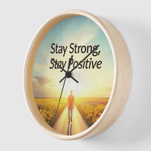 デザイン付き壁前向き時計「強く保つ」 壁時計 (傾斜)