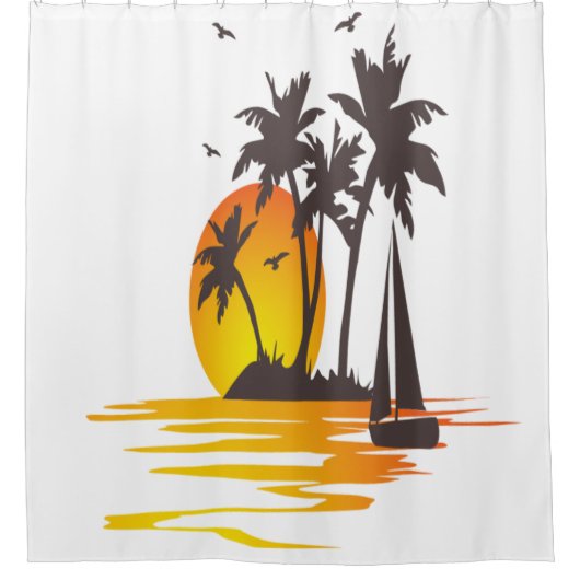 デザイン付き婦人基本ポロシャツモダン シャワーカーテン (正面)