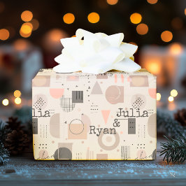 デザイン付き最小限の幾何学的パタモダンーン ラッピングペーパー