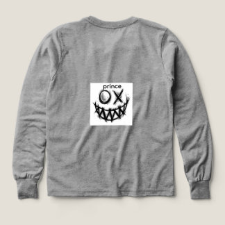 デザイン入りグレー長袖Tシャツ
