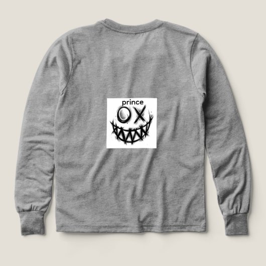 デザイン入りグレー長袖Tシャツ (デザイン背面)