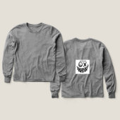 デザイン入りグレー長袖Tシャツ (デザイン 正面&背面)