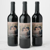 デザイン初めてのクリスマスの写真 ワインラベル (ボトル)