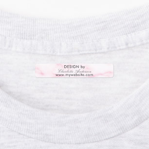 デザイン名別赤面ピンクマーブルスクリプトビジネス ラベル