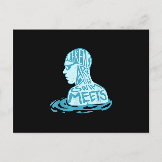 デザイン夏物用泳ぐ人ギフト 案内ポストカード (正面)