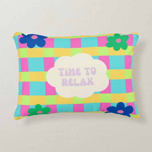 デザイン枕にリラックスする時間 アクセントクッション (正面)