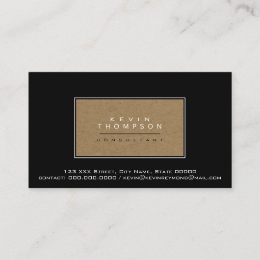 デザイン独自のエレガントブラックプロフェッサー標準 名刺 (正面)