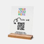 デザイン独自のカスタムパーソナライズされたロゴQRコード アクリルサイン (傾斜)