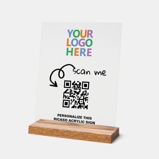 デザイン独自のカスタムパーソナライズされたロゴQRコード アクリルサイン (傾斜)
