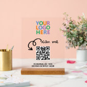 デザイン独自のカスタムパーソナライズされたロゴQRコード アクリルサイン (ウェディング)