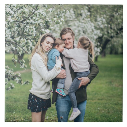 デザイン独自のカスタムパーソナライズされた写真 タイル (正面)