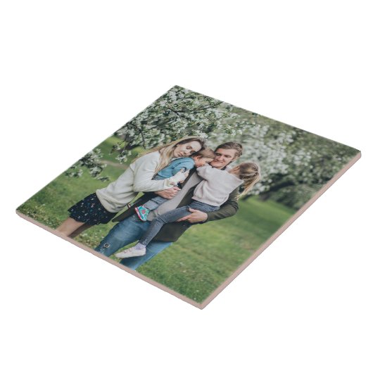 デザイン独自のカスタムパーソナライズされた写真 タイル (側面)