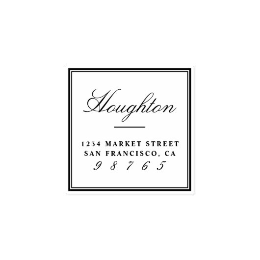 デザイン独自のカスタムファミリ名差出人住所 ラバースタンプ (インプリント)