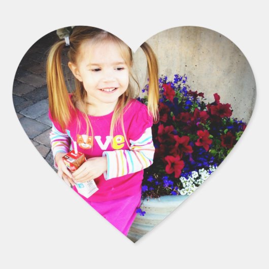 デザイン独自のカスタムフォトシールハート型 ハートシール (正面)