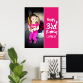 デザイン独自のカスタム写真誕生日 ポスター (ホームオフィス)