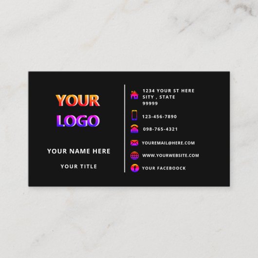 デザイン独自のカスタム名刺カラー 名刺 (正面)