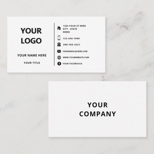 デザイン独自のカスタム名刺テンプレート 名刺 (正面/裏面)