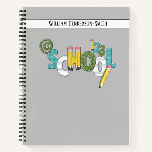 デザイン独自のカスタム学校ノートBullet Gray ノートブック (正面)