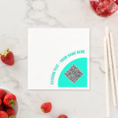 デザイン独自のカスタム文字とQRコードナプキン スタンダードカクテルナプキン (インサイチュ)