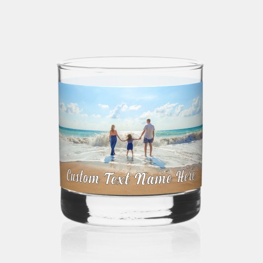 デザイン独自のカスタム文字写真パーソナライズされた ウイスキーグラス (正面)