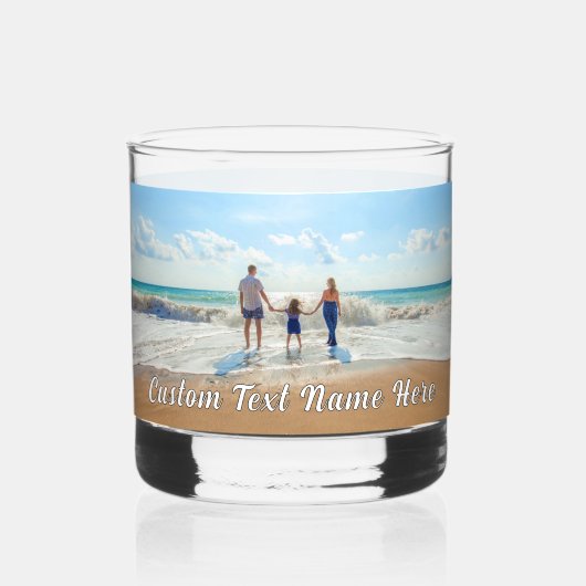 デザイン独自のカスタム文字写真パーソナライズされた ウイスキーグラス (裏面)