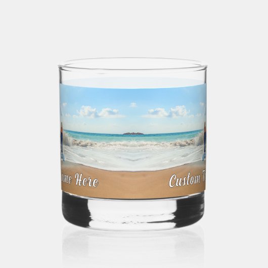 デザイン独自のカスタム文字写真パーソナライズされた ウイスキーグラス (右)