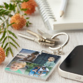 デザイン独自のカスタム4フォトコラージュ キーホルダー (正面右)