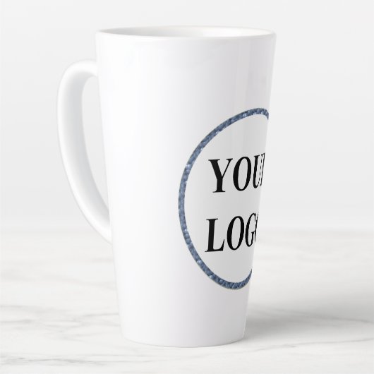 デザイン独自のキープサプライズ自分自身のロゴ カフェラテマグ (左アングル)